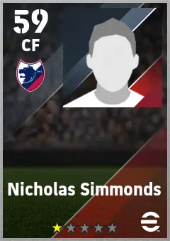 Nicholas Simmonds eFootball 2026 player card — 59 OVR CF