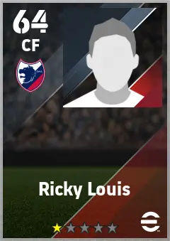 Ricky Louis eFootball 2026 player card — 64 OVR CF