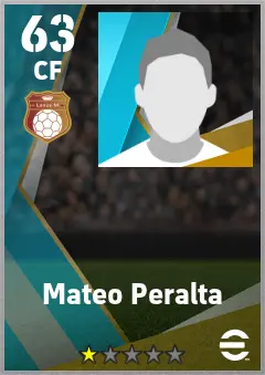 Mateo Peralta eFootball 2026 player card — 63 OVR CF