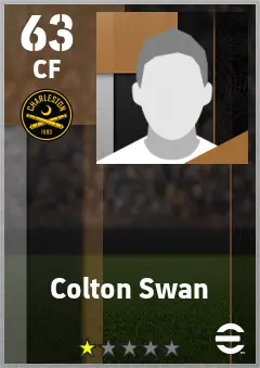 Colton Swan eFootball 2026 player card — 63 OVR CF