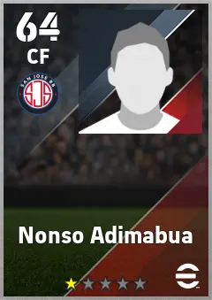 Nonso Adimabua eFootball 2026 player card — 64 OVR CF