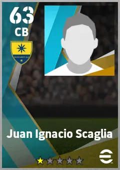 Juan Ignacio Scaglia eFootball 2026 player card — 63 OVR CB
