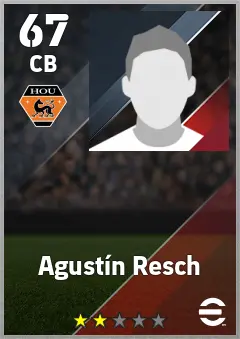 Agustin Resch eFootball 2026 player card — 67 OVR CB