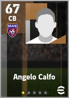 Angelo Calfo eFootball 2026 player card — 67 OVR CB