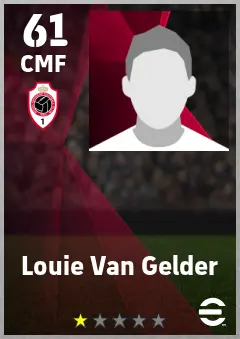 Louie Van Gelder eFootball 2026 player card — 61 OVR CMF