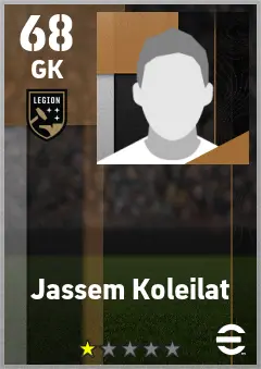 Jassem Koleilat eFootball 2026 player card — 68 OVR GK