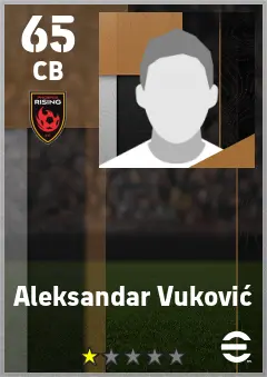 Aleksandar Vukovic eFootball 2026 player card — 65 OVR CB