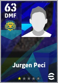 Jurgen Peci eFootball 2026 player card — 63 OVR DMF