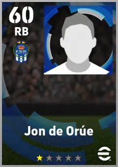 Jon de Orue eFootball 2026 player card — 60 OVR RB
