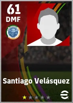 Santiago Velasquez eFootball 2026 player card — 61 OVR DMF