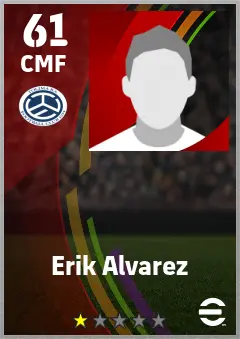 Erik Alvarez eFootball 2026 player card — 61 OVR CMF