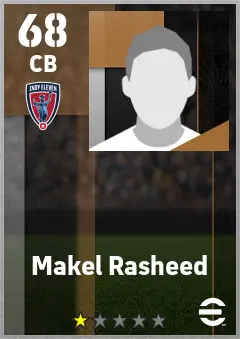 Makel Rasheed eFootball 2026 player card — 68 OVR CB