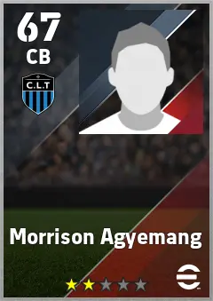 Morrison Agyemang eFootball 2026 player card — 67 OVR CB