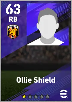 Ollie Shield eFootball 2026 player card — 63 OVR RB