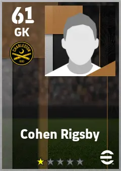 Cohen Rigsby eFootball 2026 player card — 61 OVR GK