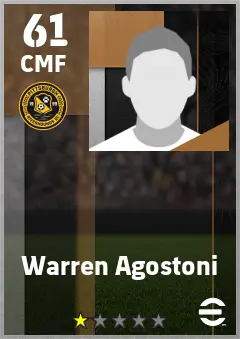 Warren Agostoni eFootball 2026 player card — 61 OVR CMF