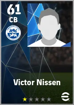 Victor Nissen eFootball 2026 player card — 61 OVR CB