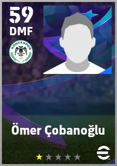 Omer Cobanoglu eFootball 2026 player card — 59 OVR DMF