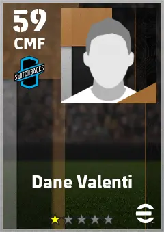 Dane Valenti eFootball 2026 player card — 59 OVR CMF