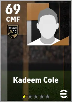 Kadeem Cole eFootball 2026 player card — 69 OVR CMF