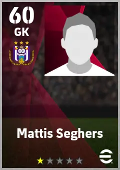 Mattis Seghers eFootball 2026 player card — 60 OVR GK