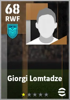 Giorgi Lomtadze eFootball 2026 player card — 68 OVR RWF