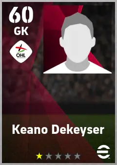 Keano Dekeyser eFootball 2026 player card — 60 OVR GK