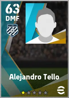 Alejandro Tello eFootball 2026 player card — 63 OVR DMF