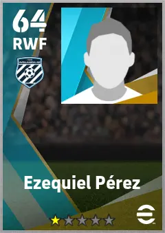 Ezequiel Perez eFootball 2026 player card — 64 OVR RWF