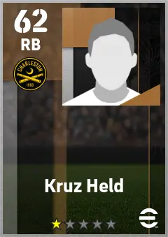 Kruz Held eFootball 2026 player card — 62 OVR RB