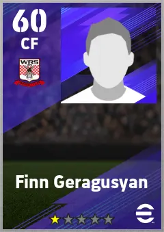 Finn Geragusyan eFootball 2026 player card — 60 OVR CF