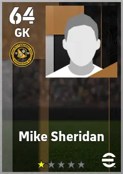 Mike Sheridan eFootball 2026 player card — 64 OVR GK