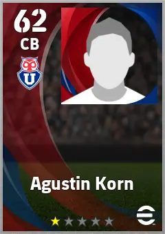 Agustin Korn eFootball 2026 player card — 62 OVR CB