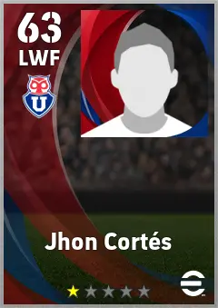 Jhon Cortes eFootball 2026 player card — 63 OVR LWF