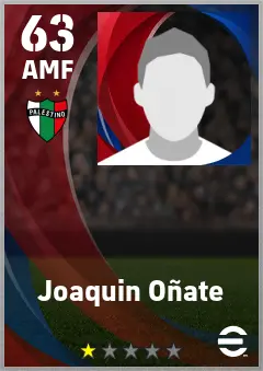 Joaquin Onate eFootball 2026 player card — 63 OVR AMF