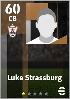 Luke Strassburg eFootball 2026 player card — 60 OVR CB