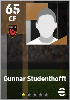Gunnar Studenthofft eFootball 2026 player card — 65 OVR CF