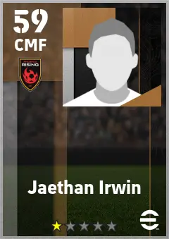 Jaethan Irwin eFootball 2026 player card — 59 OVR CMF
