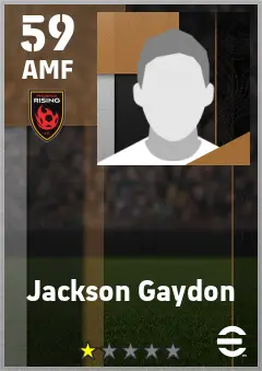 Jackson Gaydon eFootball 2026 player card — 59 OVR AMF
