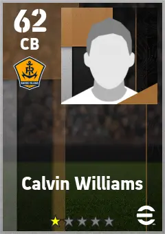 Calvin Williams eFootball 2026 player card — 62 OVR CB