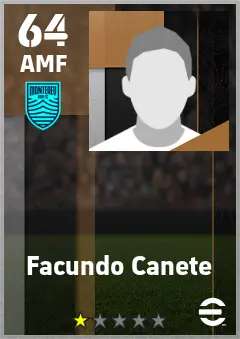 Facundo Canete eFootball 2026 player card — 64 OVR AMF