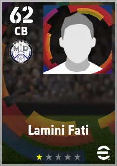 Lamini Fati eFootball 2026 player card — 62 OVR CB