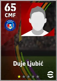 Duje Ljubic eFootball 2026 player card — 65 OVR CMF