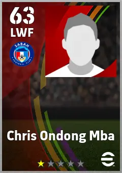 Chris Ondong Mba eFootball 2026 player card — 63 OVR LWF