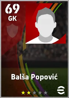 Balsa Popovic eFootball 2026 player card — 69 OVR GK
