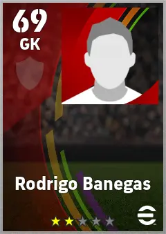 Rodrigo Banegas eFootball 2026 player card — 69 OVR GK