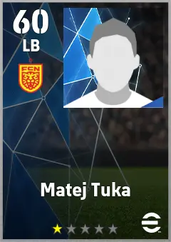 Matej Tuka eFootball 2026 player card — 60 OVR LB