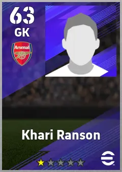 Khari Ranson eFootball 2026 player card — 63 OVR GK