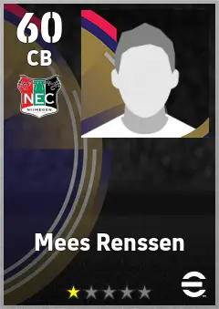 Mees Renssen eFootball 2026 player card — 60 OVR CB