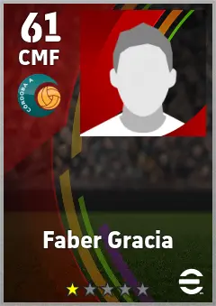 Faber Gracia eFootball 2026 player card — 61 OVR CMF